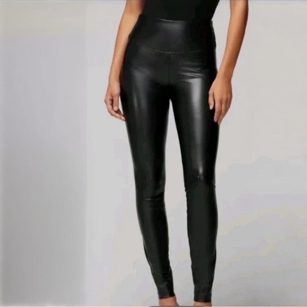 White House Black Market Runway Legging Black Vegan Leather Gaga 12 S NWT $89
